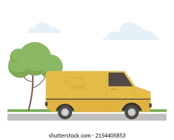 Delivery truck. delivery service concept