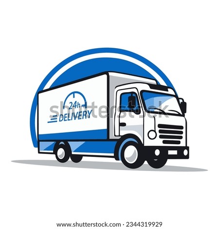 Delivery truck. Delivery service concept. Vector illustration isolated on white background.