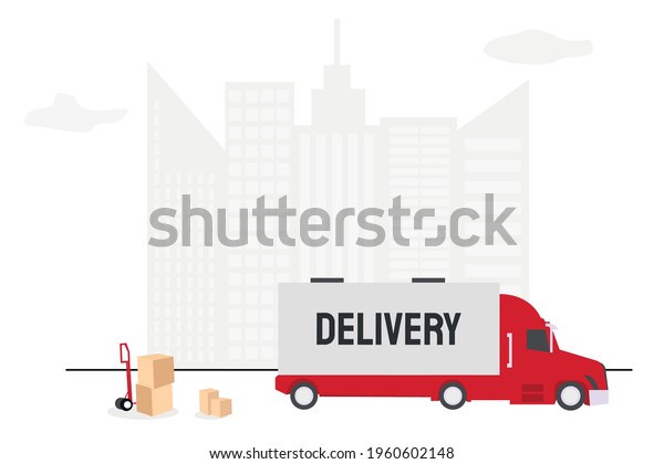 Delivery truck. Delivery service concept.\
Vector illustration.