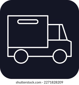 Delivery truck delivery service icons with black outline style. Shipping logistics symbol sign. Simple vector illustration. Related to package, fee, fast courier