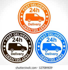 Delivery Truck, Delivery Service Icons - Fast 0-24 Delivery With Van