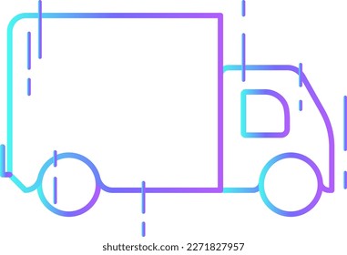 Delivery truck delivery service icons with purple blue outline style. Shipping logistics symbol sign. Simple vector illustration. Related to package, fee, fast courier
