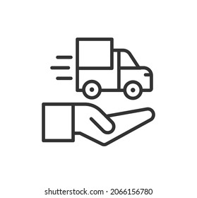 Delivery truck. Delivery service vector web icon set. 