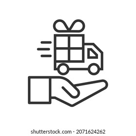 Camión de entrega. Juego de iconos de vector de servicio de entrega. 