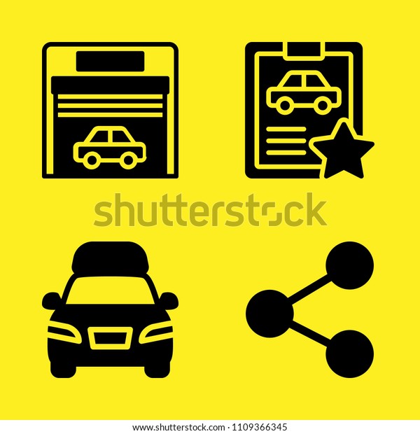 delivery truck, share,\
garage and car repair vector icon set. Sample icons set for web and\
graphic design