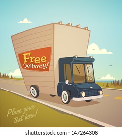 Delivery truck. Shipping concept.