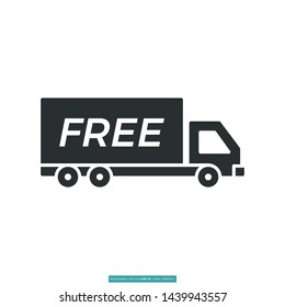 Delivery Truck, Shipping Icon Vector Illustration Logo Template For Website Or Mobile App
