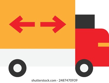 Delivery Truck Shipping Icon Vector FLat Illustration