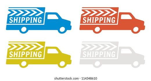 delivery truck with shipping sign