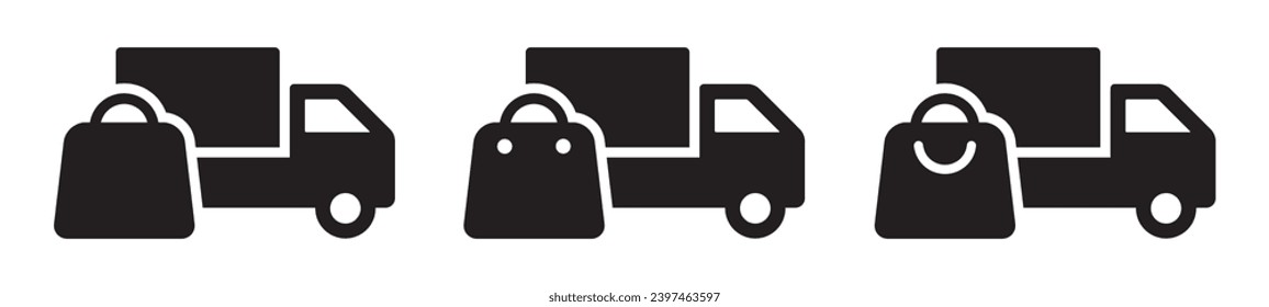 Delivery truck. Truck shopping icon, vector illustration