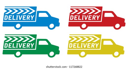 delivery truck with delivery sign