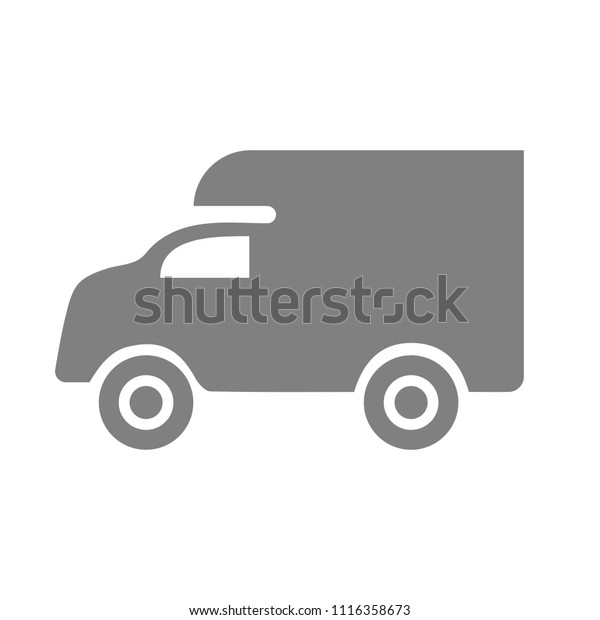 Delivery truck sign. Cargo\
van icon.