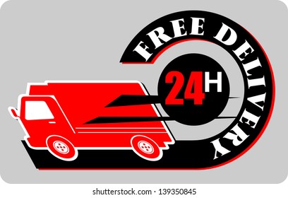 delivery truck in a sign free delivery