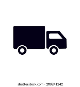 Delivery truck sign icon. Cargo van symbol. Shipments and free delivery. Flat style. Vector EPS 10.
