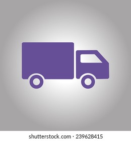 Delivery truck sign icon. Cargo van symbol. Shipments and free delivery. Flat style. Vector EPS 10.