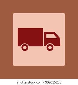 Delivery truck sign icon. Cargo van symbol. Shipments and free delivery. Flat style. Vector EPS 10.