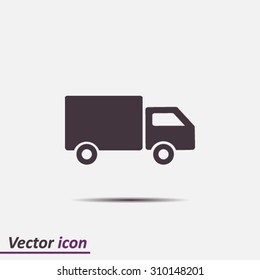 Delivery truck sign icon. Cargo van symbol. Shipments and free delivery. Flat style. Vector EPS 10.