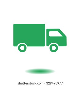 Delivery truck sign icon. Cargo van symbol. Shipments and free delivery. Flat style. Vector EPS 10.