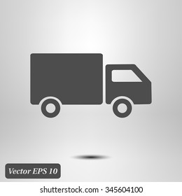 Delivery truck sign icon. Cargo van symbol. Shipments and free delivery. Flat style. Vector EPS 10.