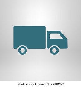 Delivery truck sign icon. Cargo van symbol. Shipments and free delivery. Flat style. Vector EPS 10.