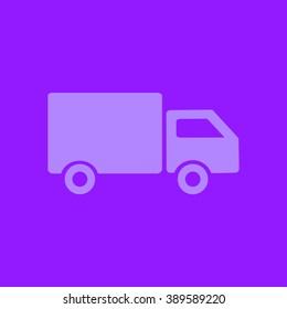 Delivery truck sign icon. Cargo van symbol. Shipments and free delivery. Flat style. Vector EPS 10.