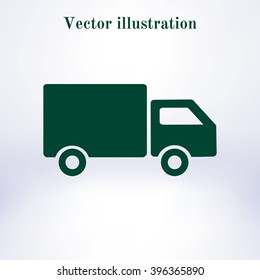 Delivery truck sign icon. Cargo van symbol. Shipments and free delivery. Flat style. Vector EPS 10.