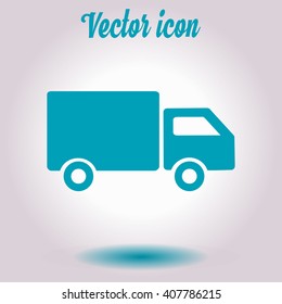 Delivery truck sign icon. Cargo van symbol. Shipments and free delivery. Flat style. Vector EPS 10.