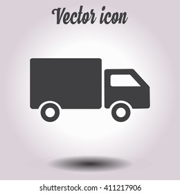 Delivery truck sign icon. Cargo van symbol. Shipments and free delivery. Flat style. Vector EPS 10.