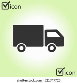 Delivery truck sign icon. Cargo van symbol. Shipments and free delivery. Flat style. Vector EPS 10.