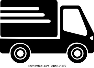 Delivery truck sign icon in flat style. Van vector illustration on white isolated background..eps