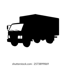 Delivery truck  silhouette vector icon sign symbol illustration design.
