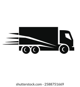 delivery truck silhouette vector icon illustration