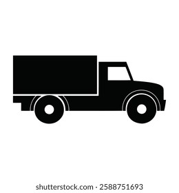 delivery truck silhouette vector icon illustration