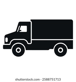 delivery truck silhouette vector icon illustration