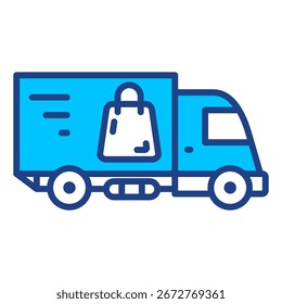 Coleção de Ícones de Vetor Simples do Caminhão de Entrega