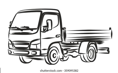 Delivery truck, sketch.