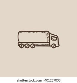 Delivery truck sketch icon.