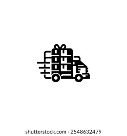 Delivery Truck Solid Icon. linear style sign for mobile concept and web design. Outline vector icon. Symbol, logo illustration. Vector graphic