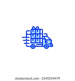 Delivery Truck Solid Icon. linear style sign for mobile concept and web design. Outline vector icon. Symbol, logo illustration. Vector graphic