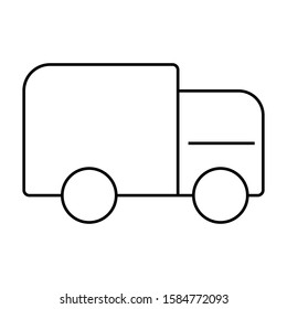 Delivery truck thin line vector icon