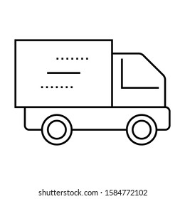Delivery truck thin line vector icon