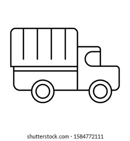 Delivery truck thin line vector icon