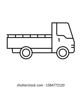 Delivery truck thin line vector icon