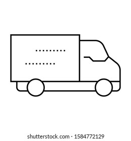 Delivery truck thin line vector icon