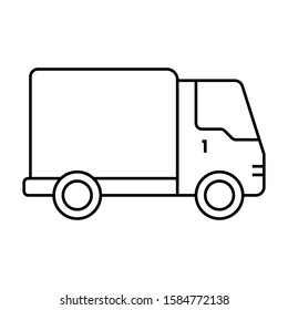 Delivery truck thin line vector icon