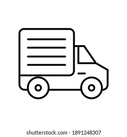 Delivery Truck transport line icon