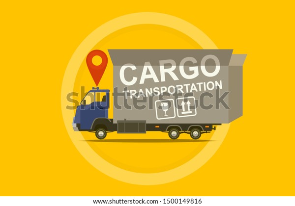 Delivery\
truck. Transport services design concept for transportation.\
Logistics transfer service vector\
illustration.