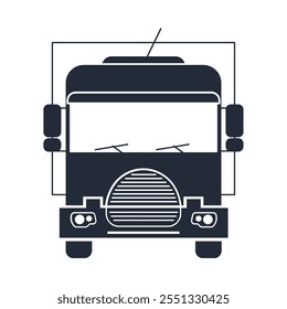 delivery truck transportation silhouette isolated icon