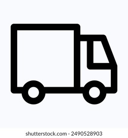 Delivery Truck, Transportation, Transport Vector Icon, Isolated Lineal Vector Icon.