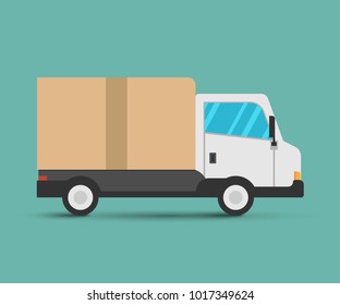Delivery truck transporting icon. Vector illustration. Eps 10.